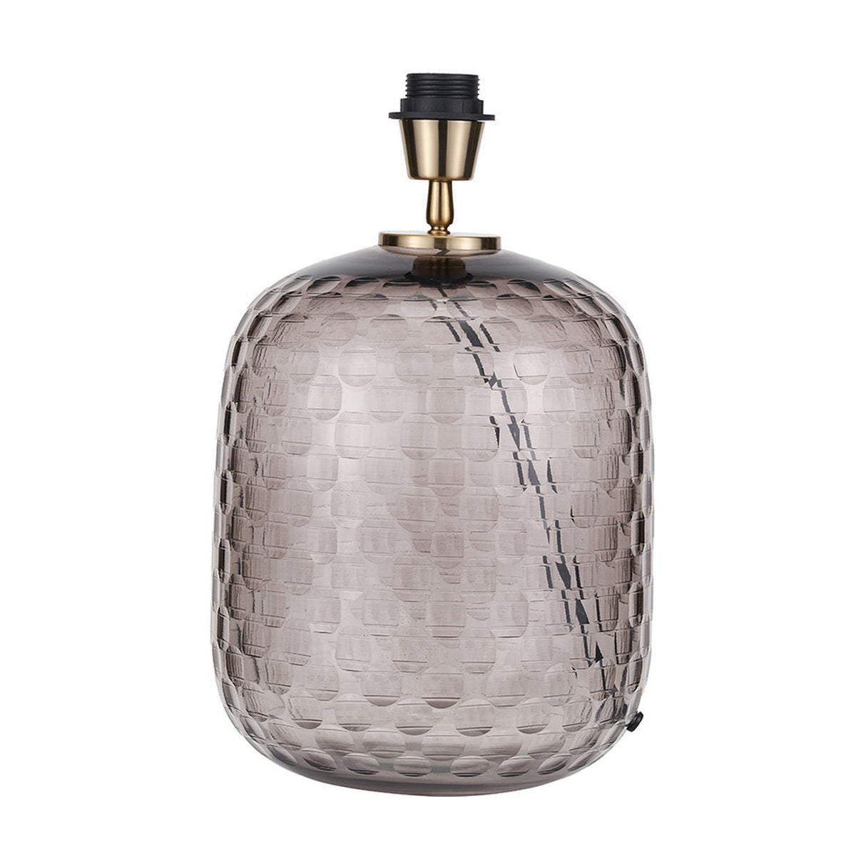 Camille Large Smoke Grey Circle Design Handcut Glass Table Lamp