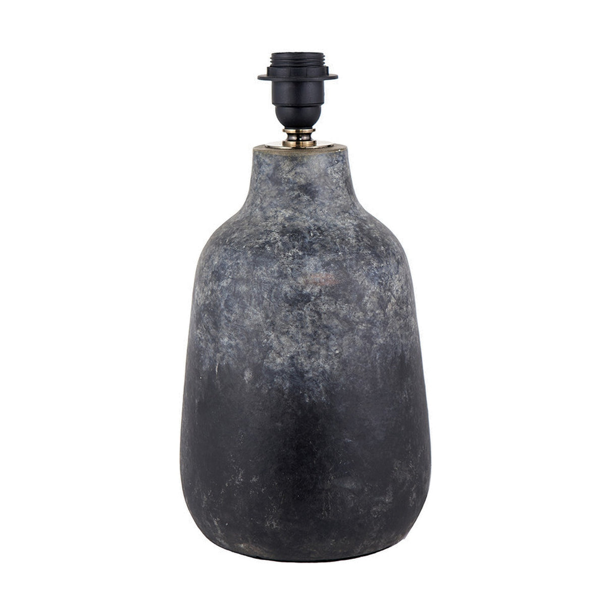 Vulcan Textured Grey Stoneware Table Lamp with White Linen Shade