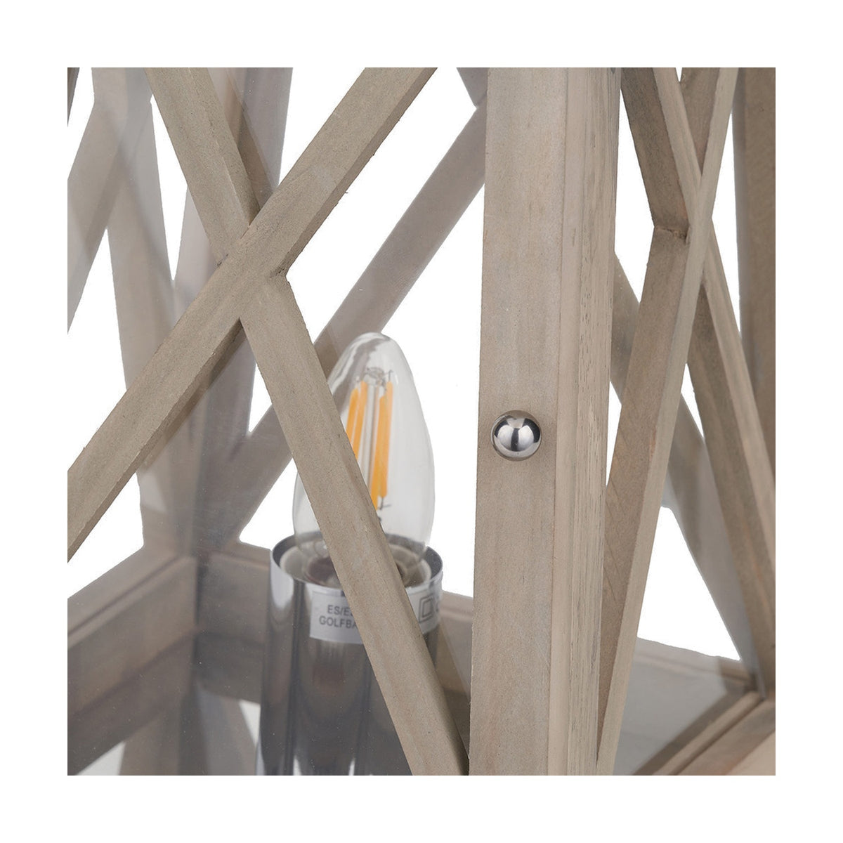 Devon Grey & Chrome Lantern Table Lamp - 44cm