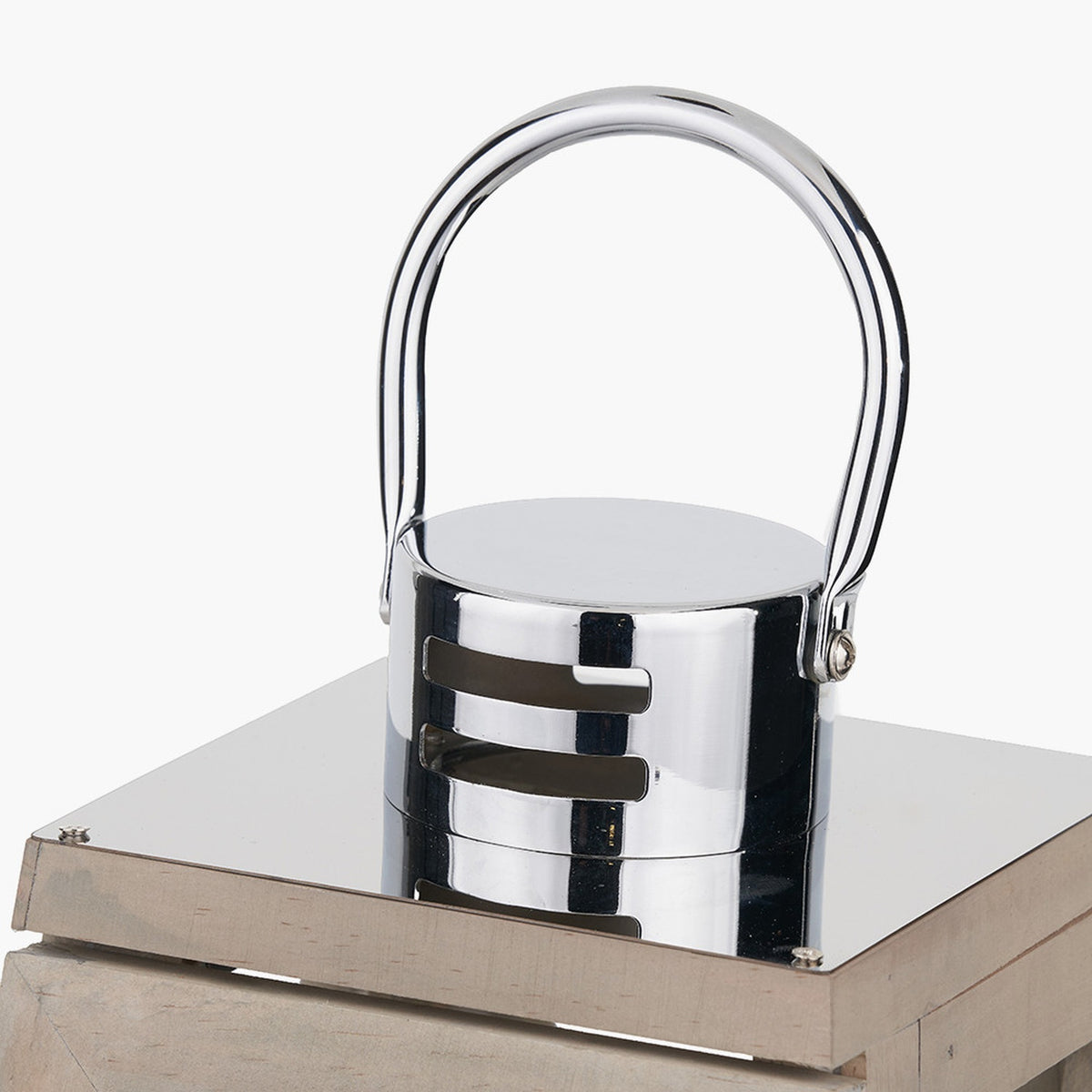 Devon Grey & Chrome Lantern Table Lamp - 44cm