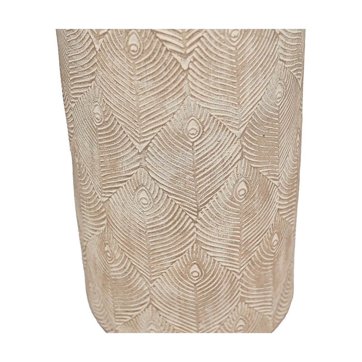 Palawan Grey Feather Stoneware Table Lamp with White Tapered Shade