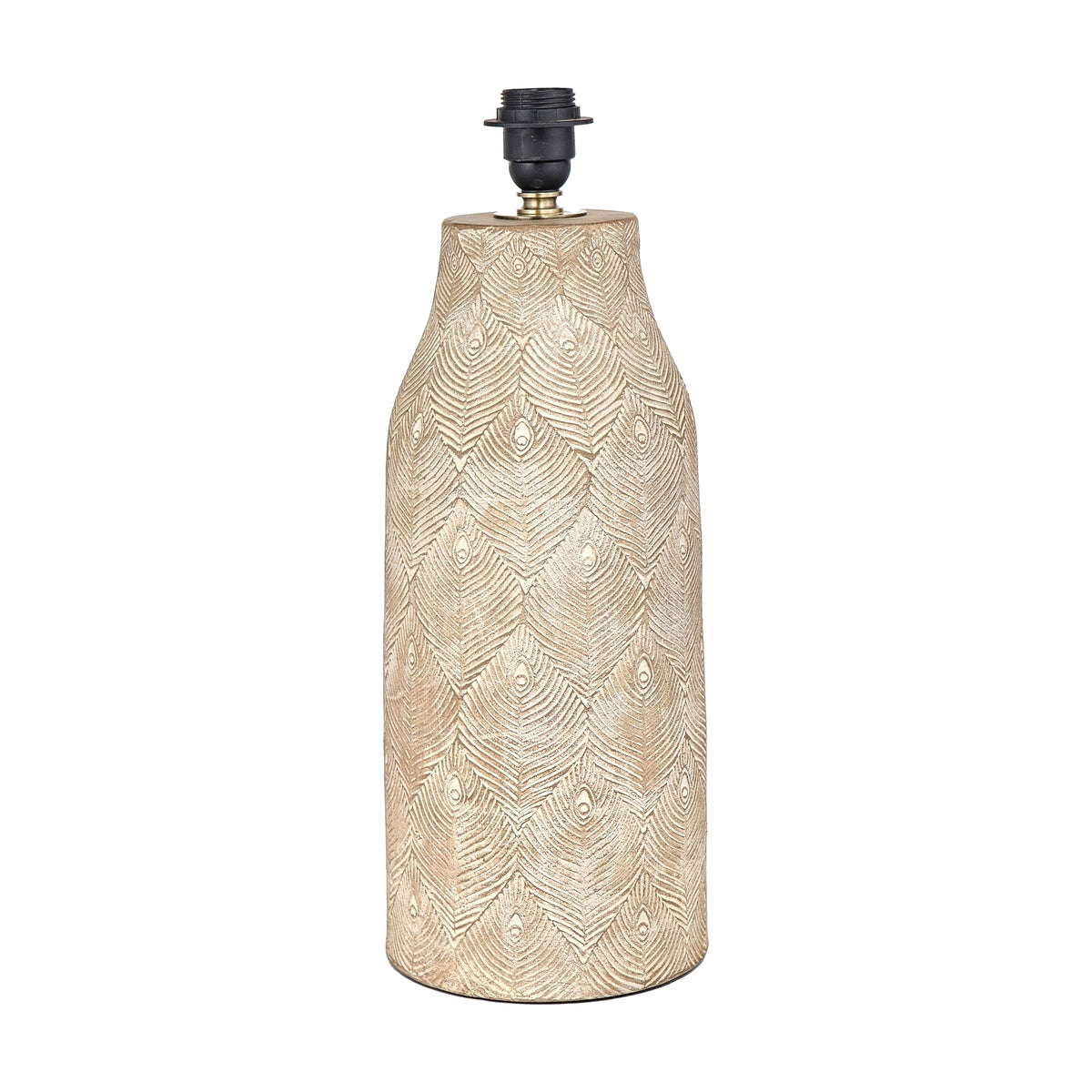 Palawan Stone Grey Feather Stoneware Table Lamp Base - 48cm