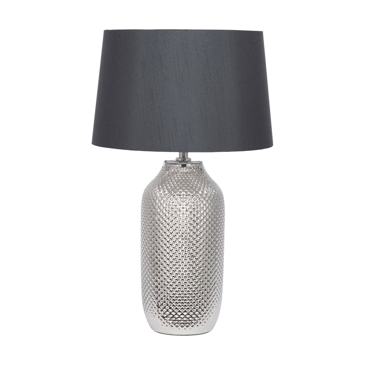 Nova Silver Textured Ceramic Bottle Table Lamp - 50cm