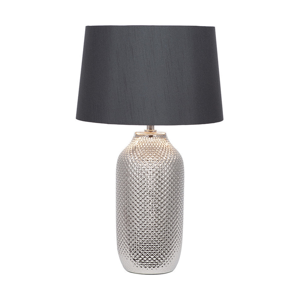 Nova Silver Textured Ceramic Bottle Table Lamp - 50cm