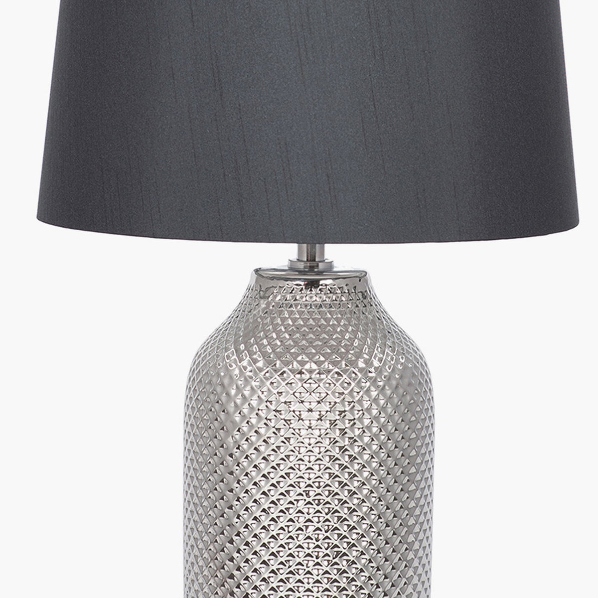 Nova Silver Textured Ceramic Bottle Table Lamp - 50cm