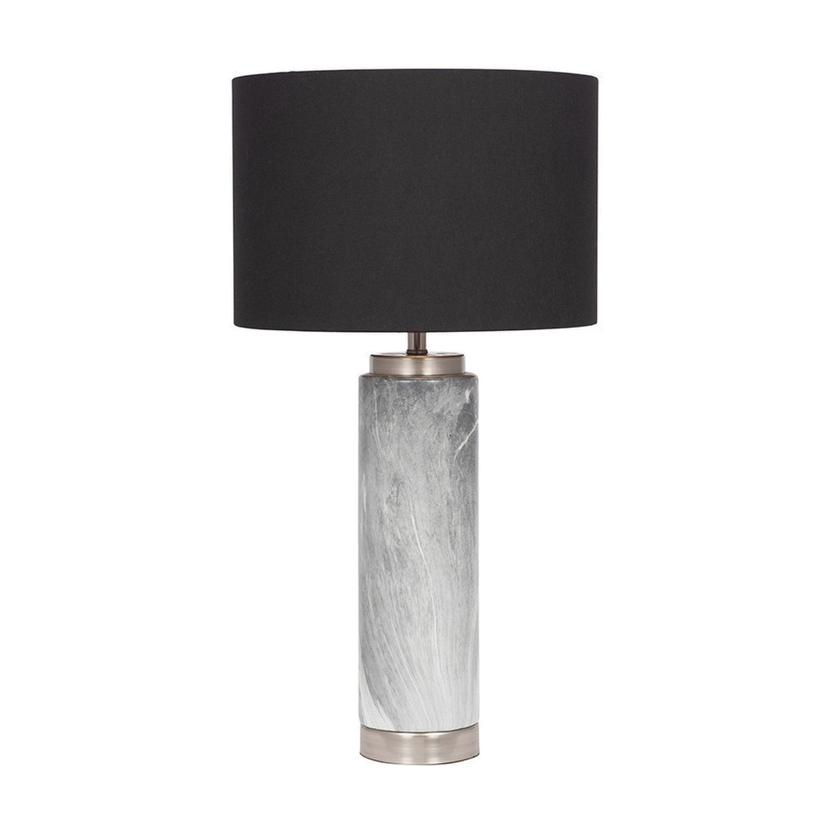 Carrara Grey Marble Effect Ceramic Tall Table Lamp - 55cm