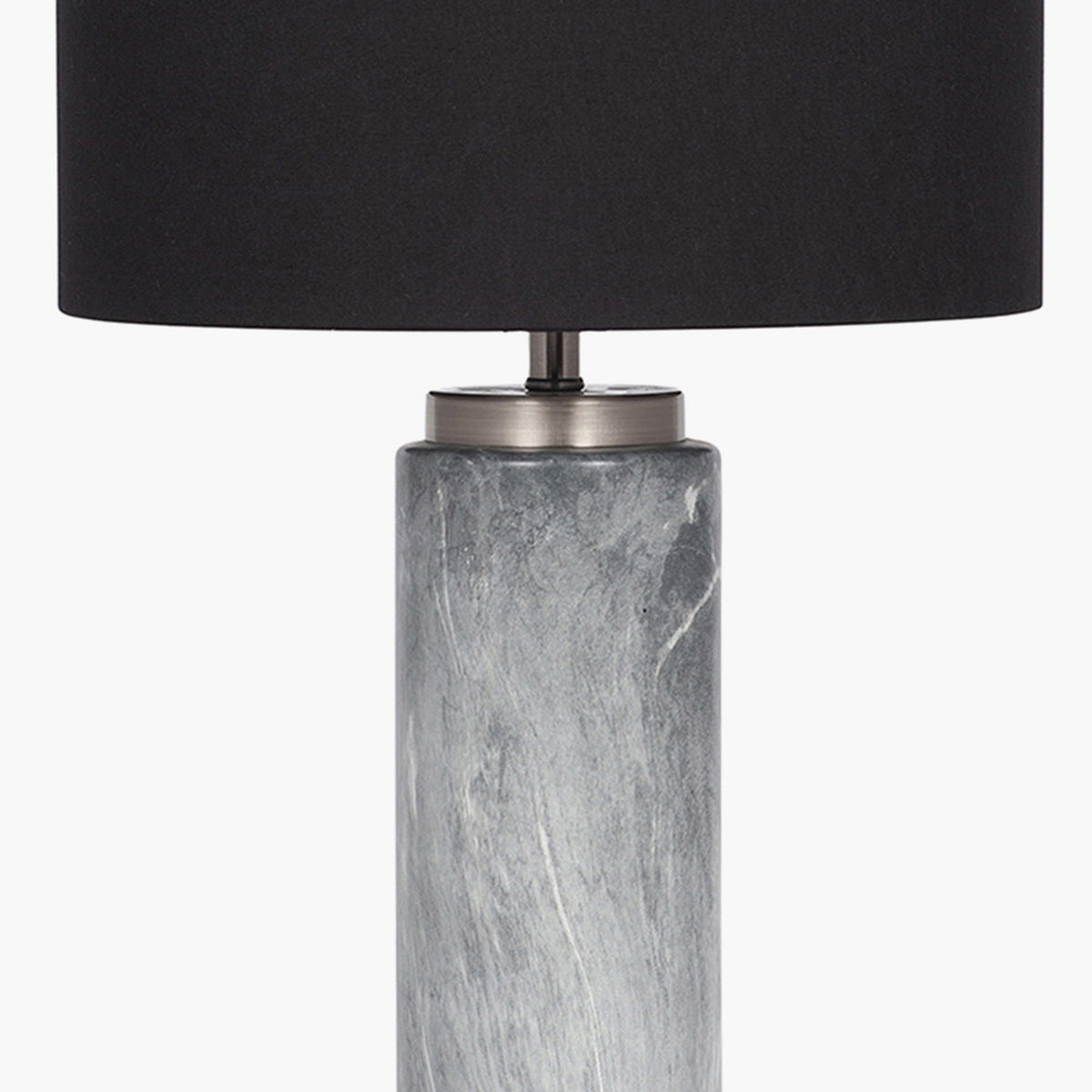 Carrara Grey Marble Effect Ceramic Tall Table Lamp - 55cm