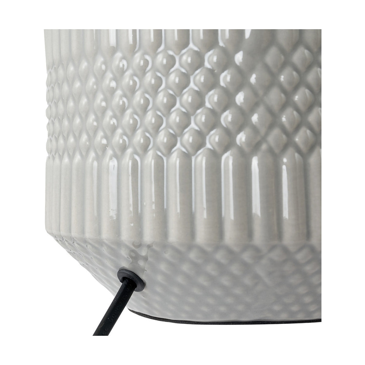 Meribel Grey Geo Textured Ceramic Table Lamp - 38cm