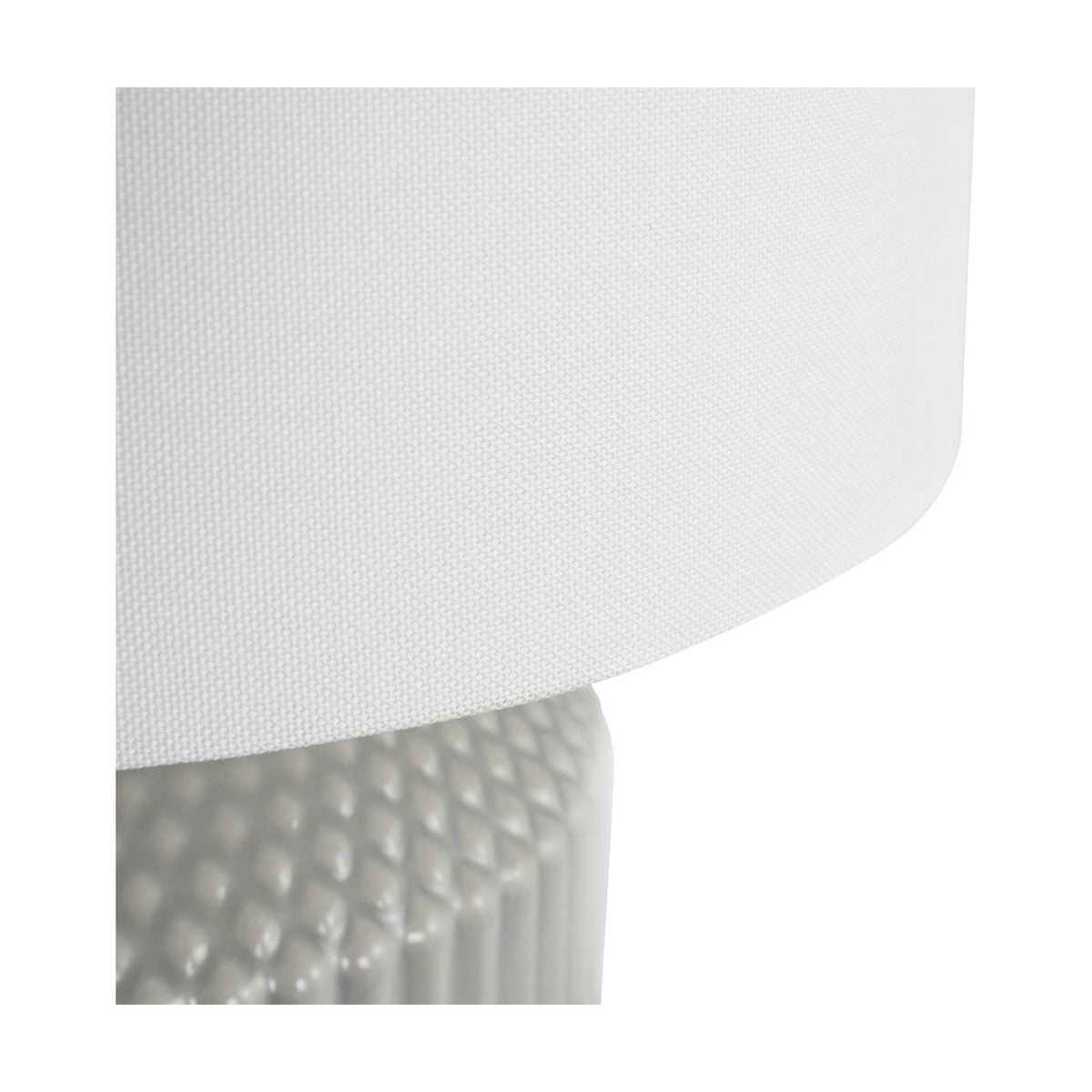 Meribel Grey Geo Textured Ceramic Table Lamp - 38cm