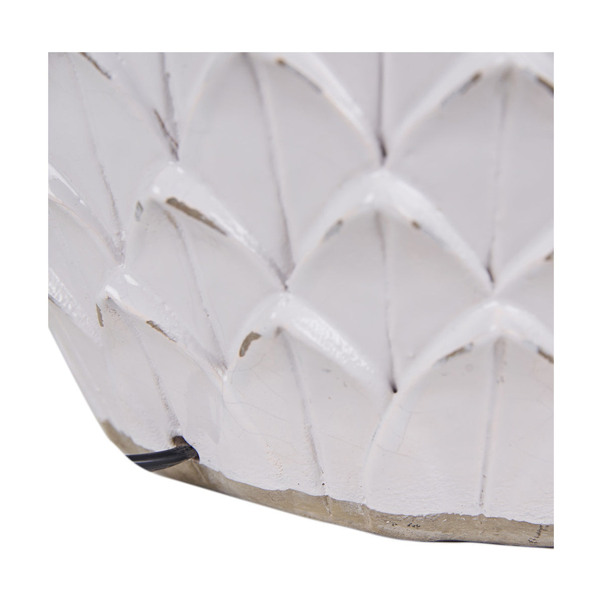 Willow White Leaf Detail Stoneware Table Lamp Base - 39cm