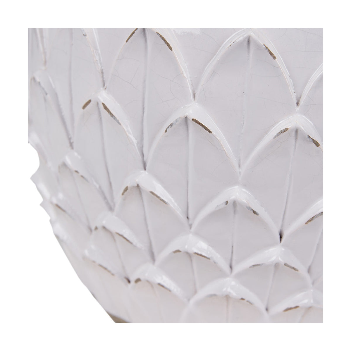 Willow White Leaf Detail Stoneware Table Lamp Base - 39cm