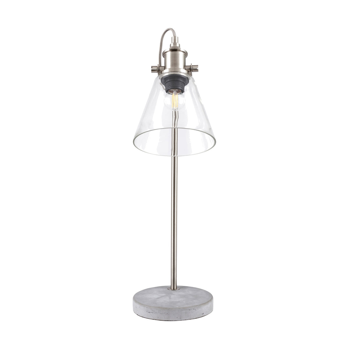 Chaplin Concrete & Brushed Chrome Table Lamp - 64cm