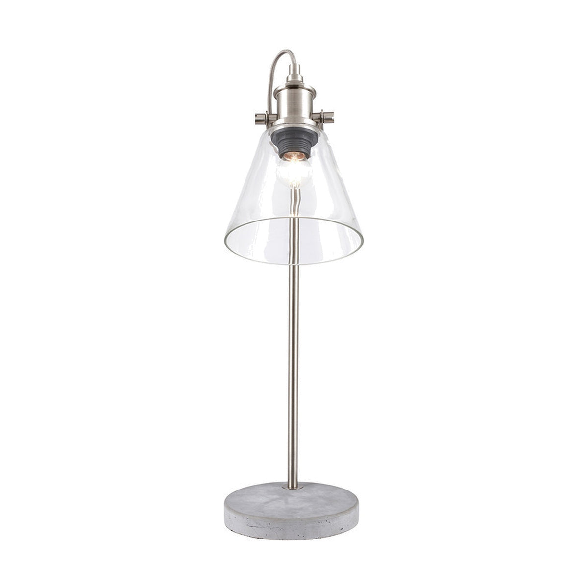 Chaplin Concrete & Brushed Chrome Table Lamp - 64cm