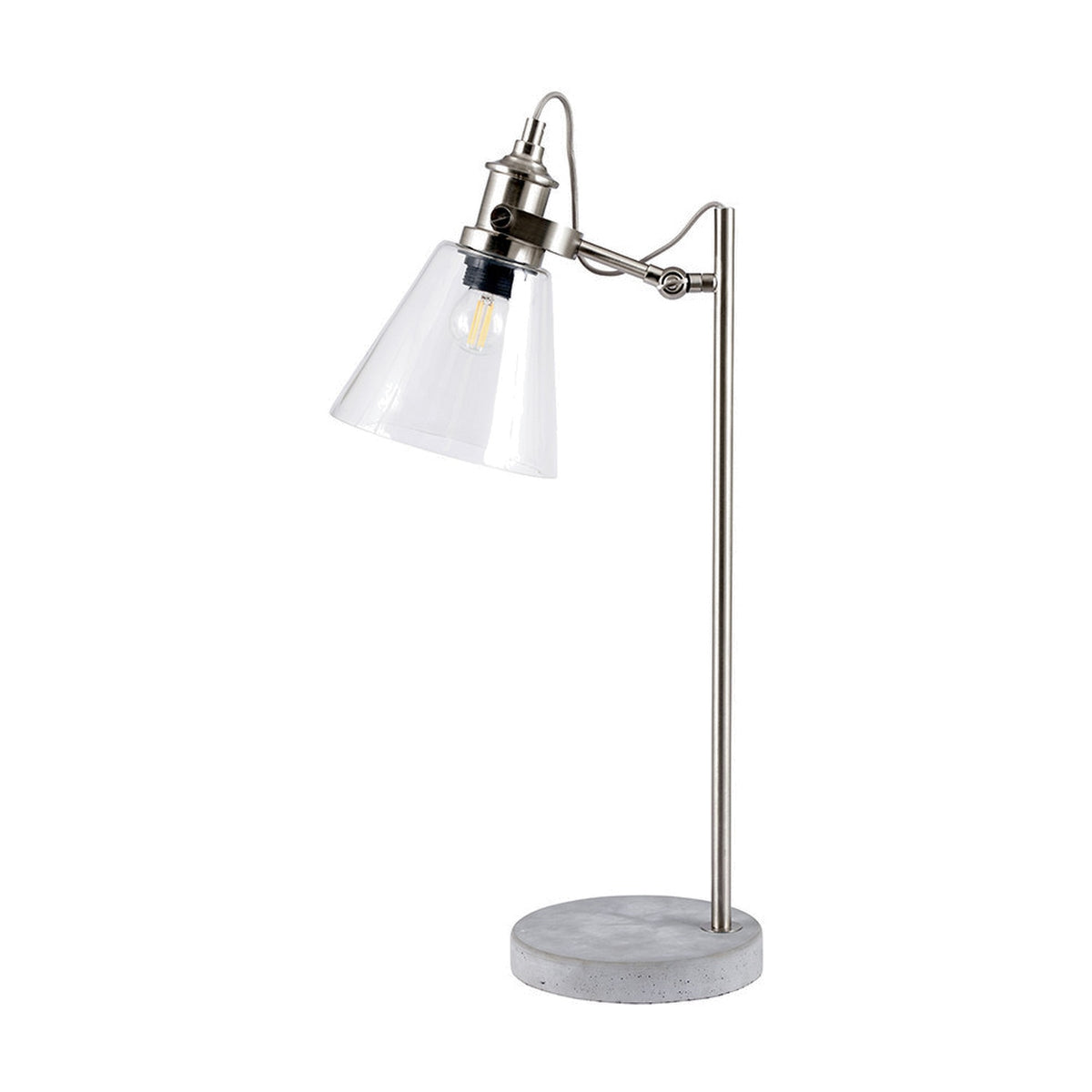 Chaplin Concrete & Brushed Chrome Table Lamp - 64cm
