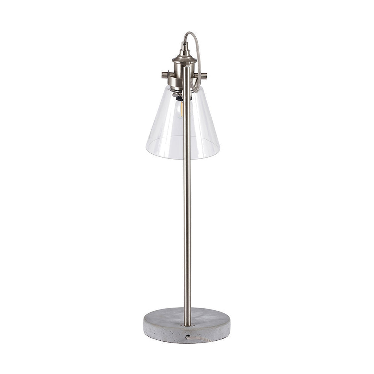 Chaplin Concrete & Brushed Chrome Table Lamp - 64cm
