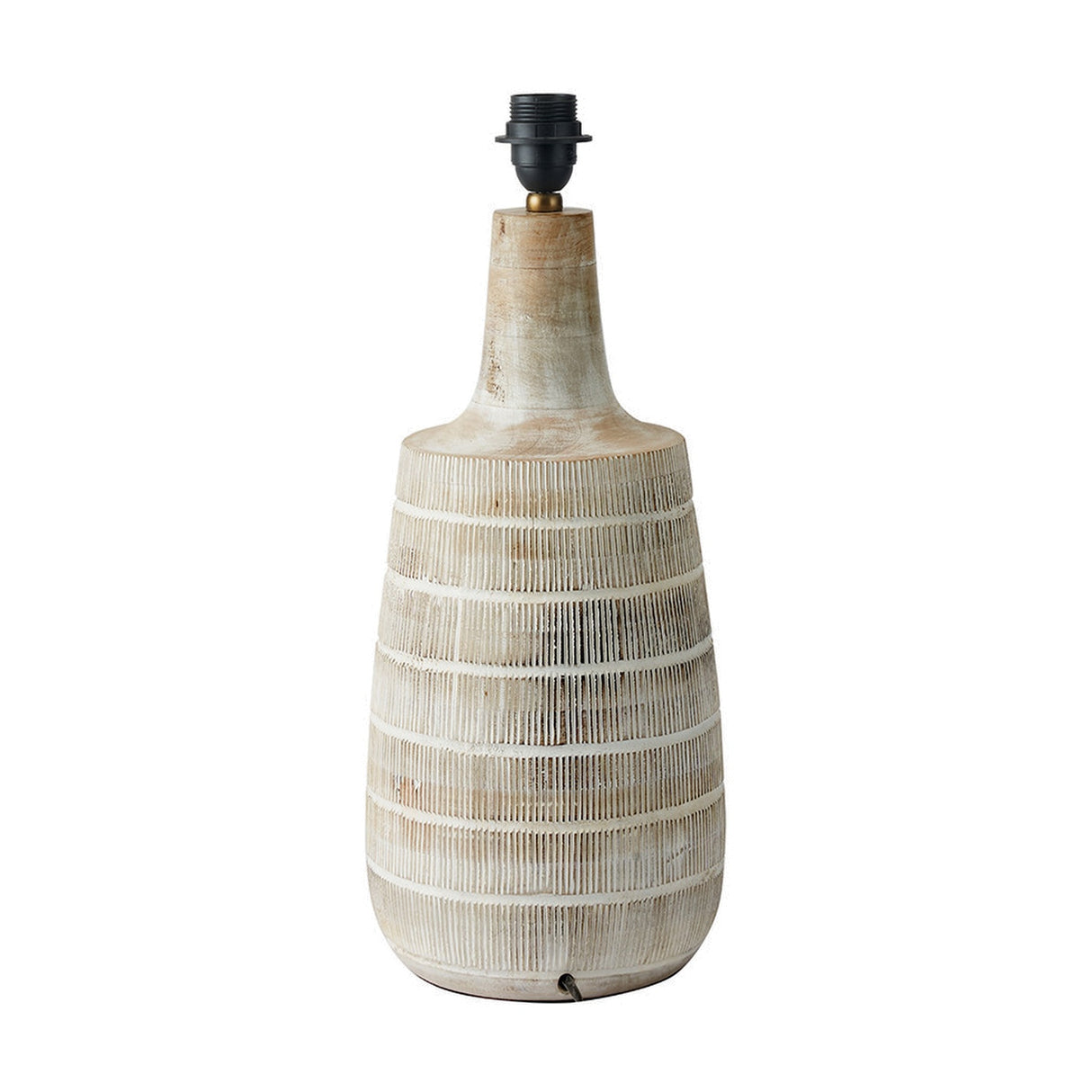 Dambula White Wash Wood Textured Tall Neck Table Lamp Base - 47cm
