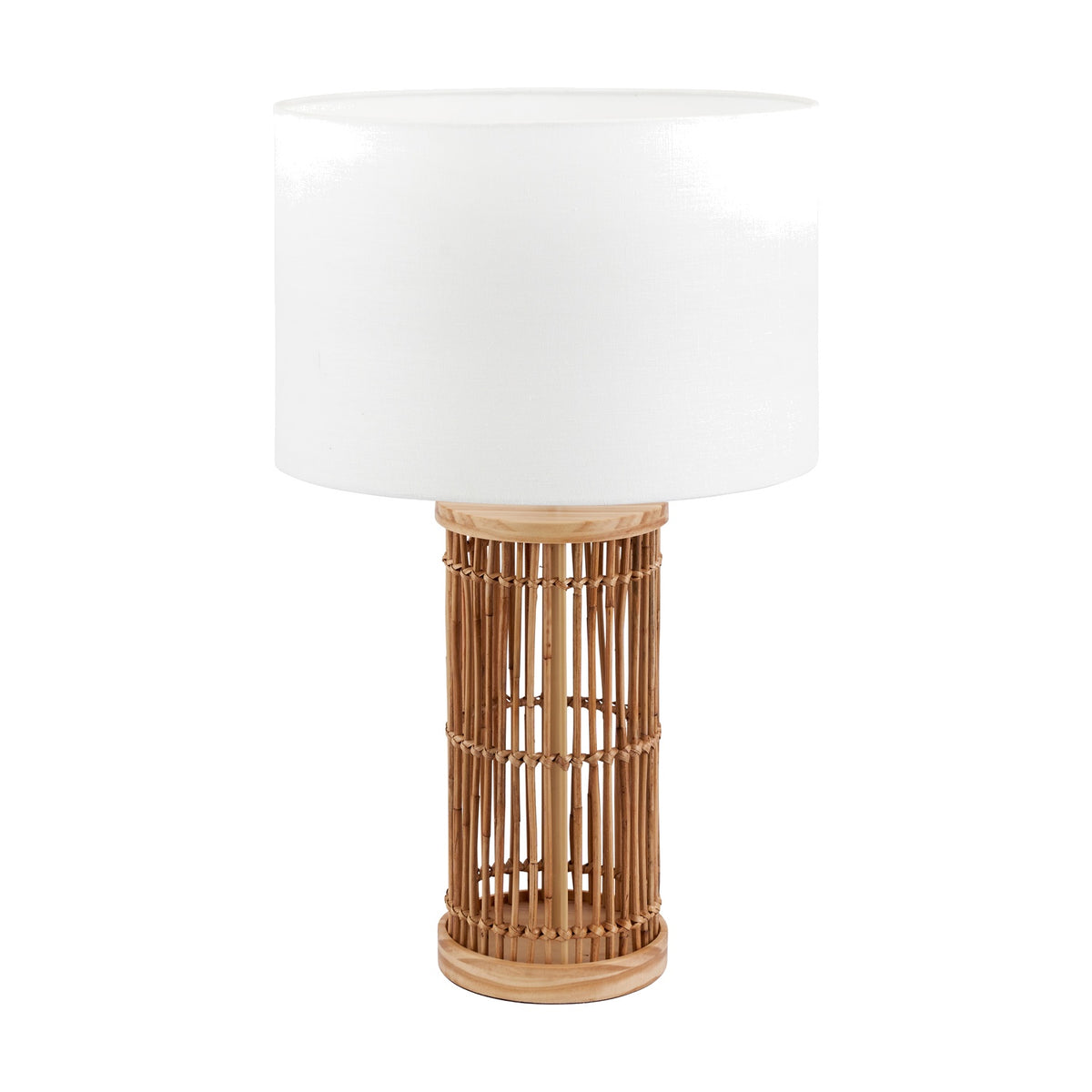 Sorbus Natural Ribbed Tall Table Lamp - 51cm