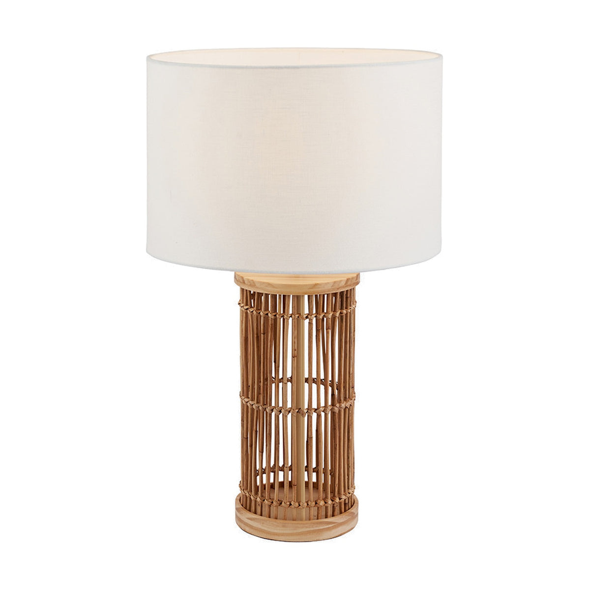 Sorbus Natural Ribbed Tall Table Lamp - 51cm