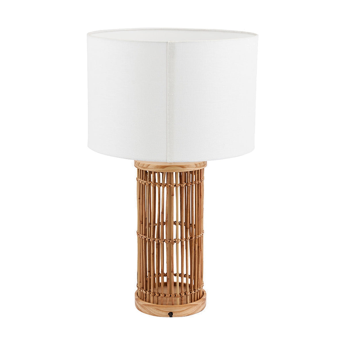 Sorbus Natural Ribbed Tall Table Lamp - 51cm