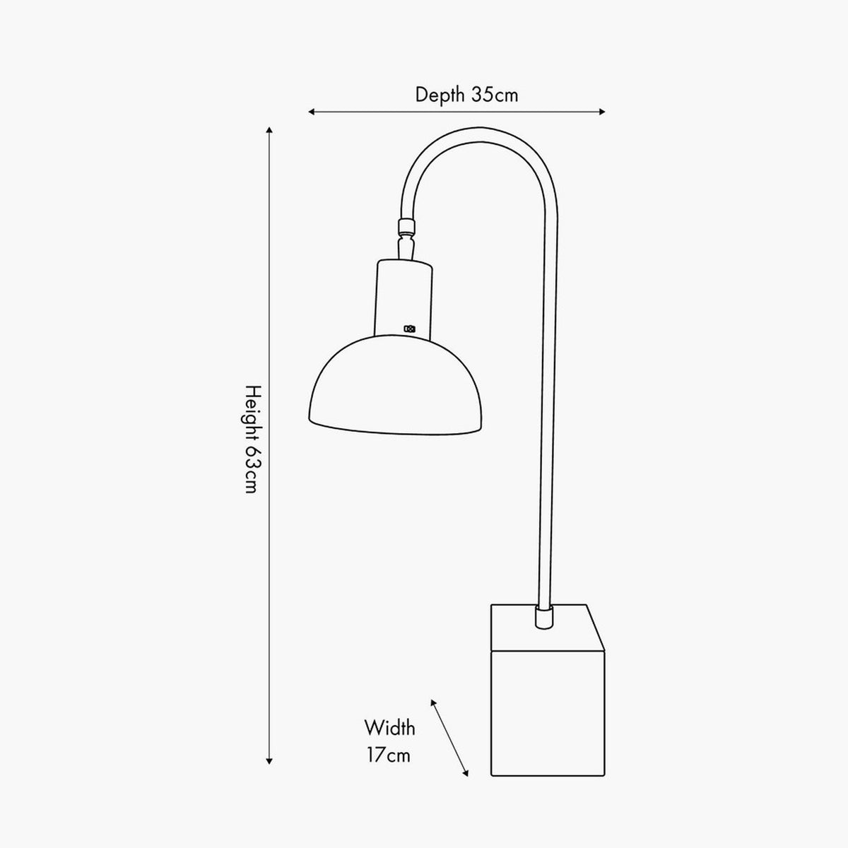 Mayfair Matt Black Domed Task Table Lamp - 63cm