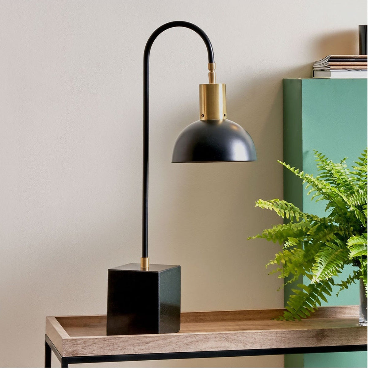 Mayfair Matt Black Domed Task Table Lamp - 63cm