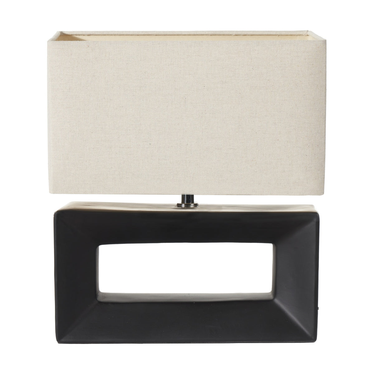 Block Black Ceramic Rectangular Table Lamp - 35cm