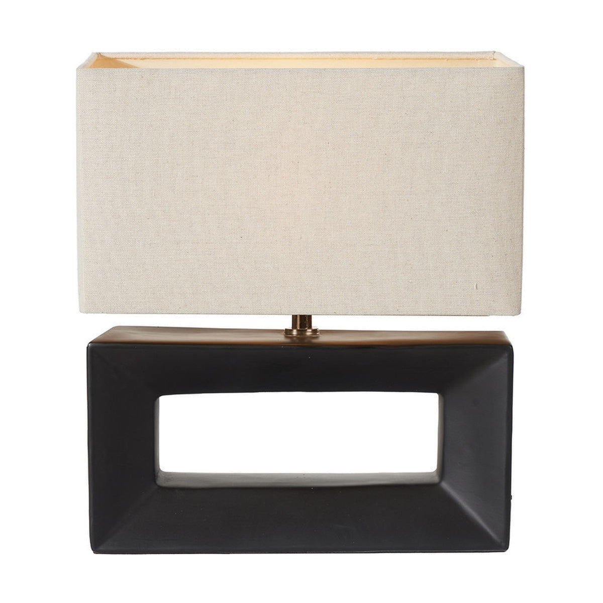 Block Black Ceramic Rectangular Table Lamp - 35cm