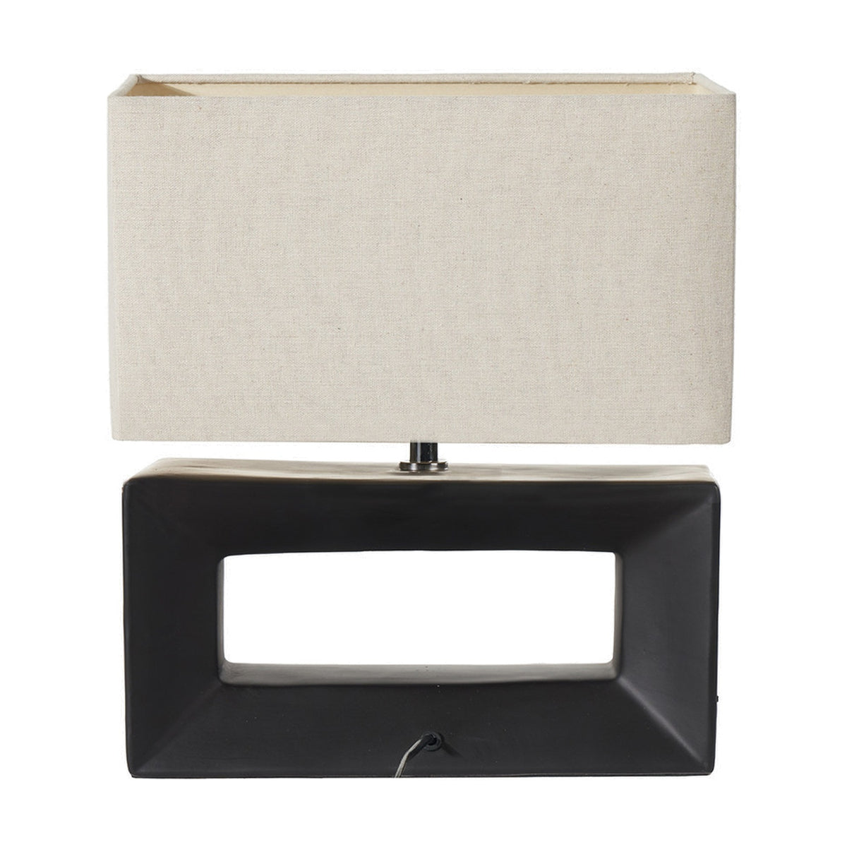 Block Black Ceramic Rectangular Table Lamp - 35cm