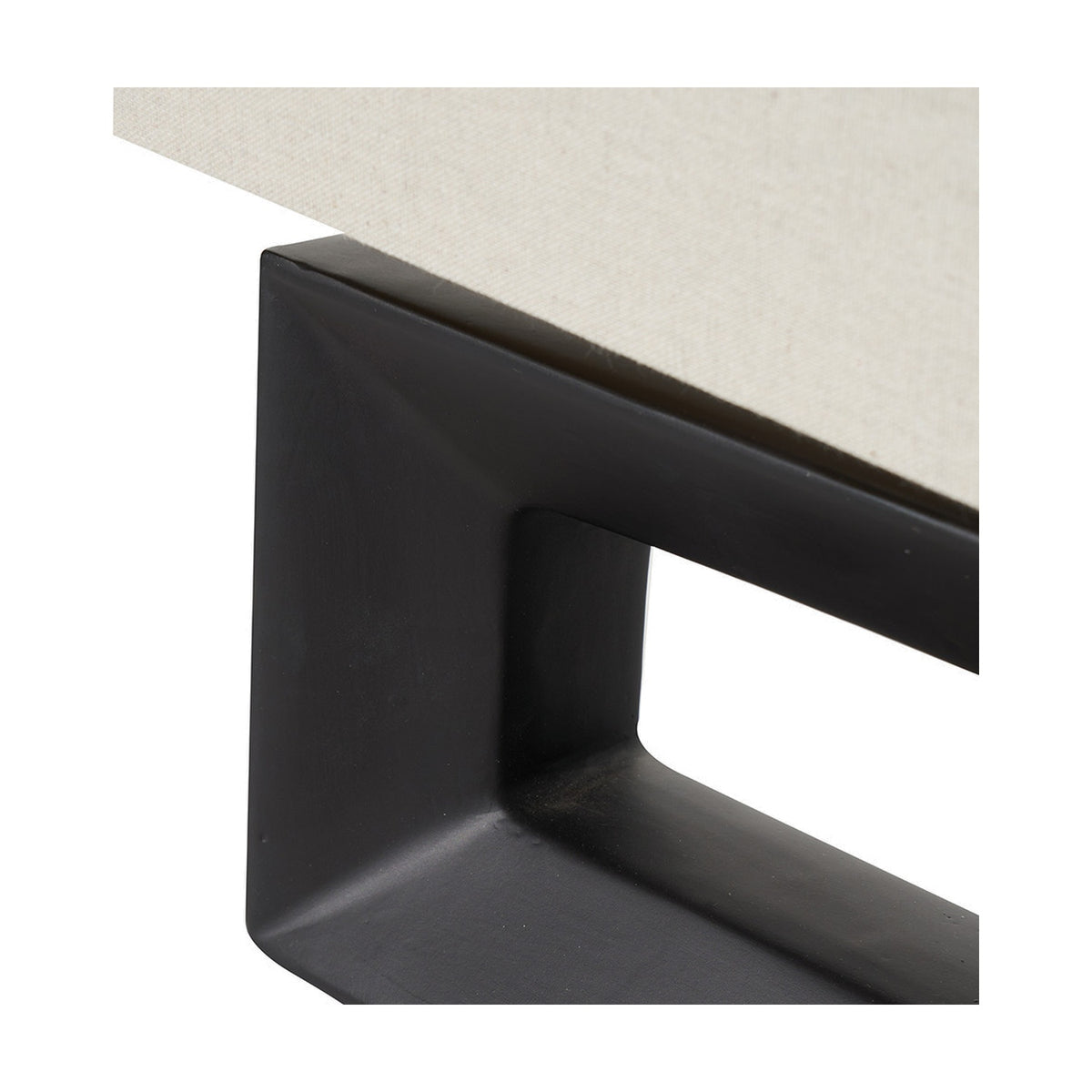 Block Black Ceramic Rectangular Table Lamp - 35cm