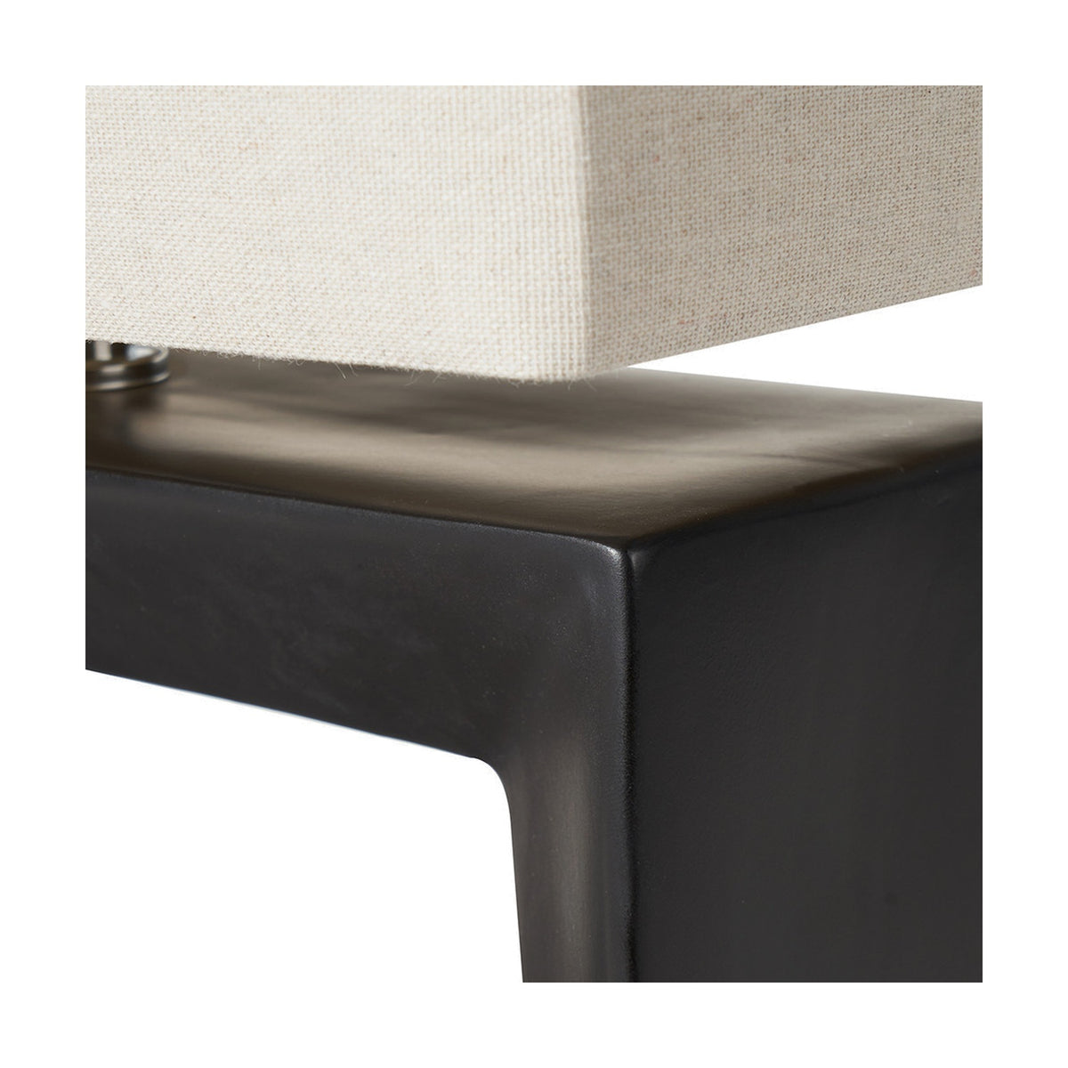Block Black Ceramic Rectangular Table Lamp - 35cm