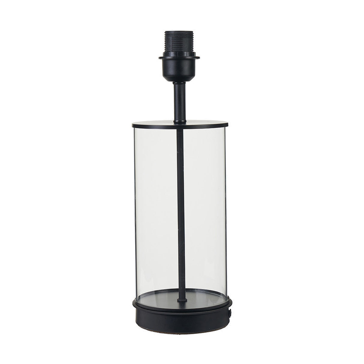 Westwood Clear Glass & Black Iron Table Lamp Base - 39cm