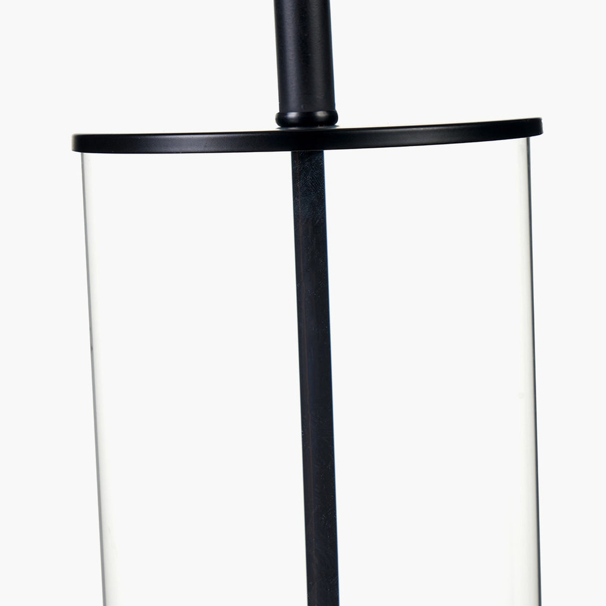 Westwood Clear Glass & Black Iron Table Lamp Base - 39cm