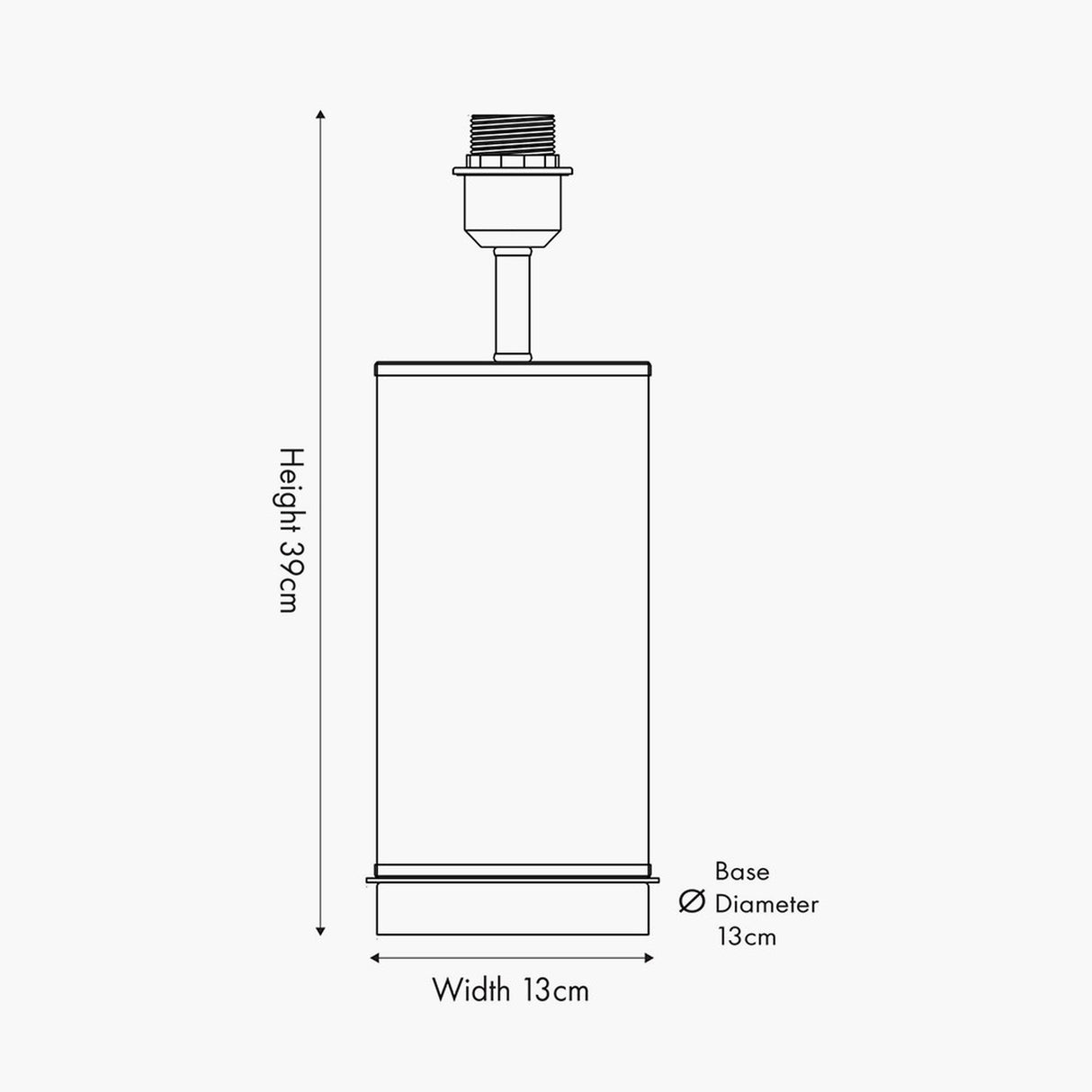 Westwood Clear Glass & Black Iron Table Lamp Base - 39cm