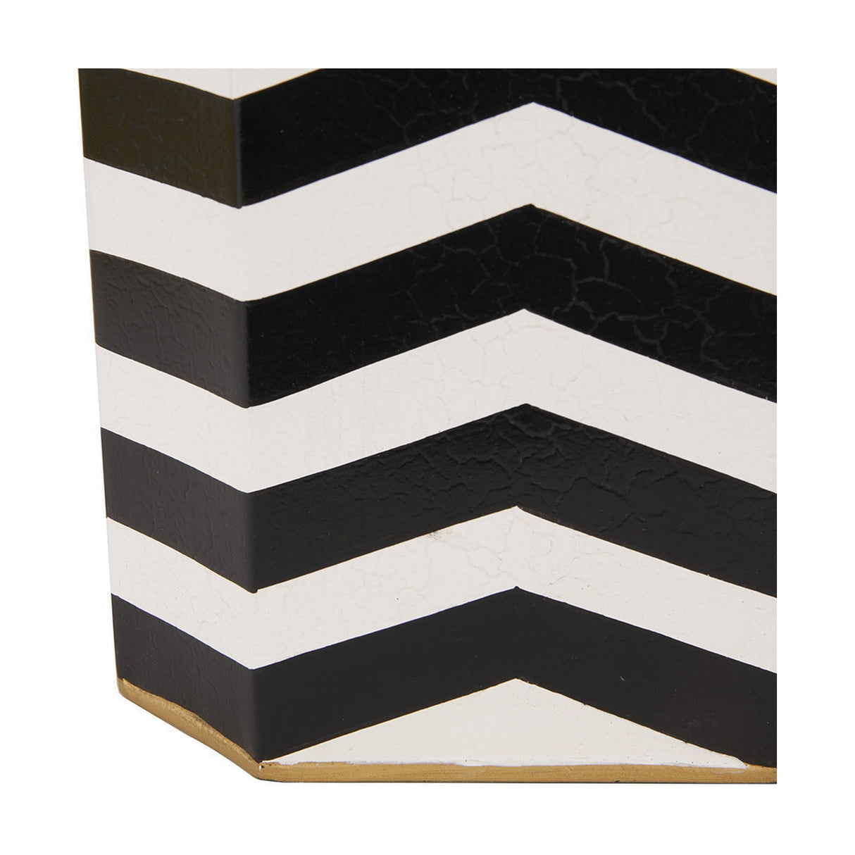Oskar Black & White Chevron Hand Painted Metal Table Lamp Base - 43cm
