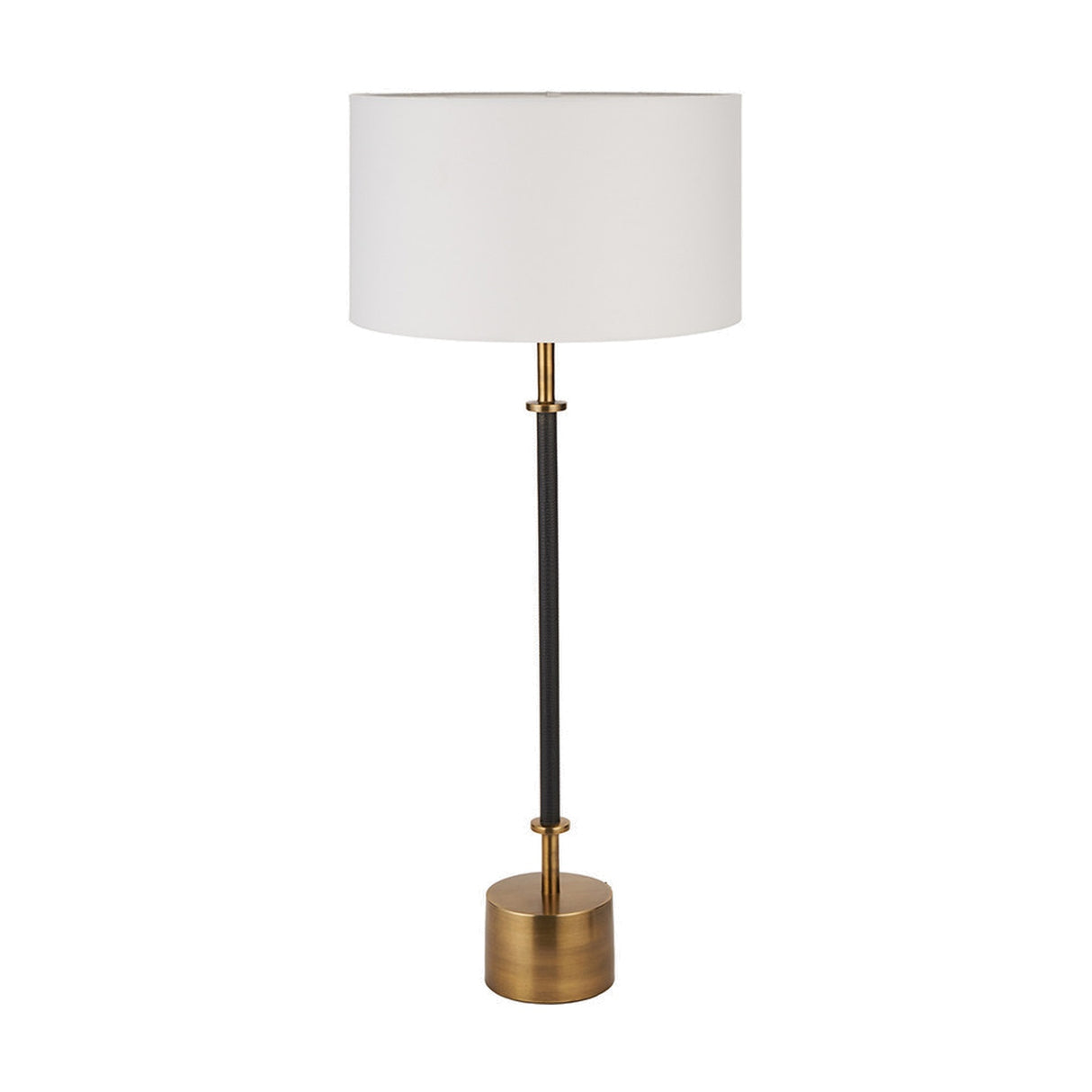 Antoine Black Croc & Antique Brass Table Lamp Base - 57cm
