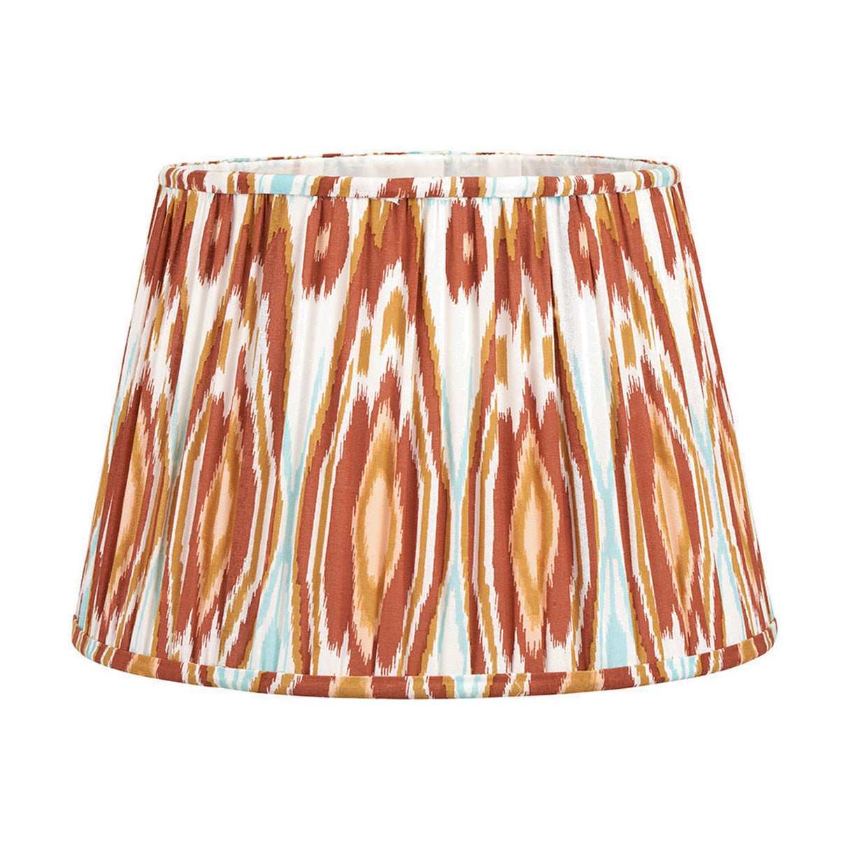Ioan Grey Engraved Wood Bottle Table Lamp with Cinnamon Ikat Shade