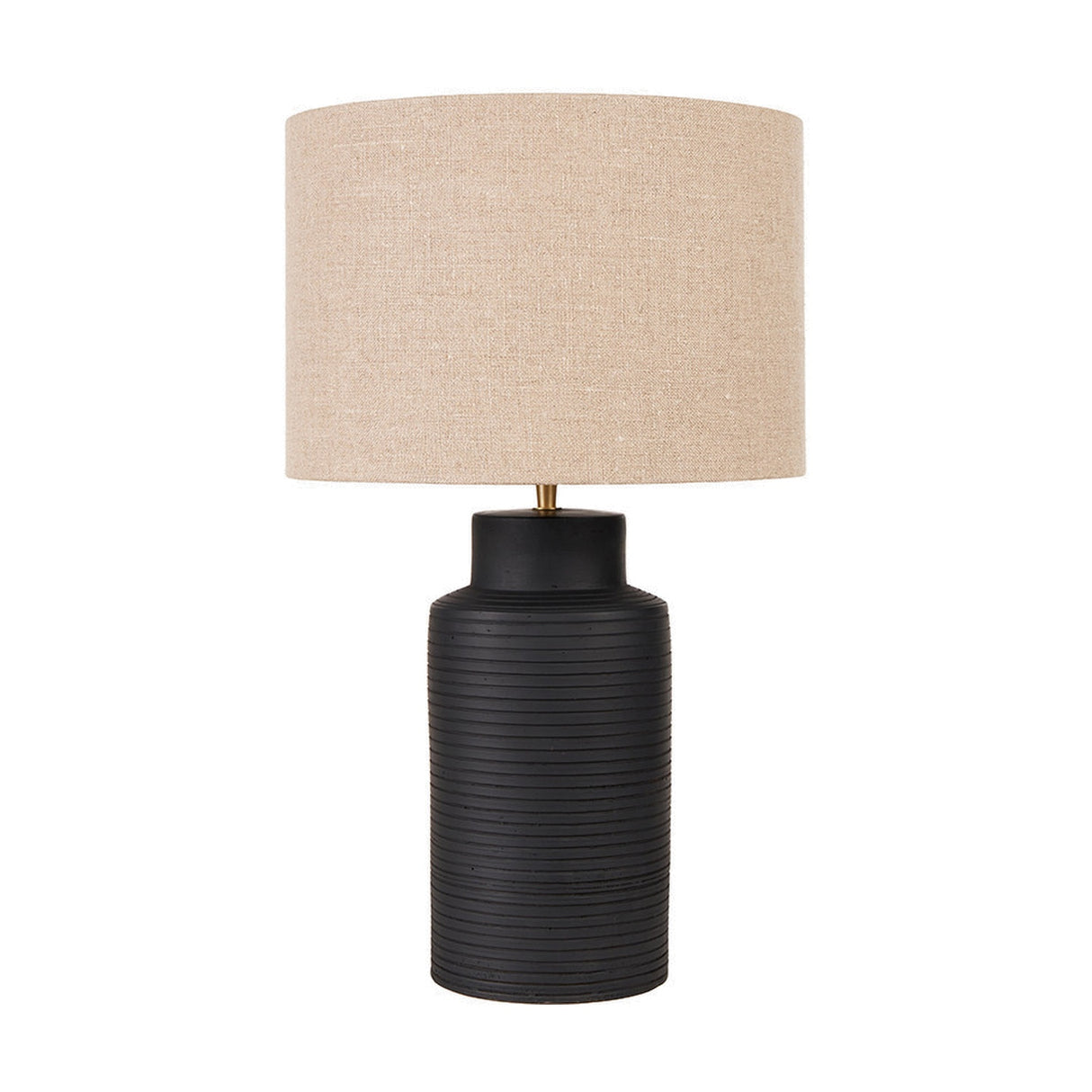 Sierra Black Tall Ribbed Terracotta Table Lamp Base - 41cm