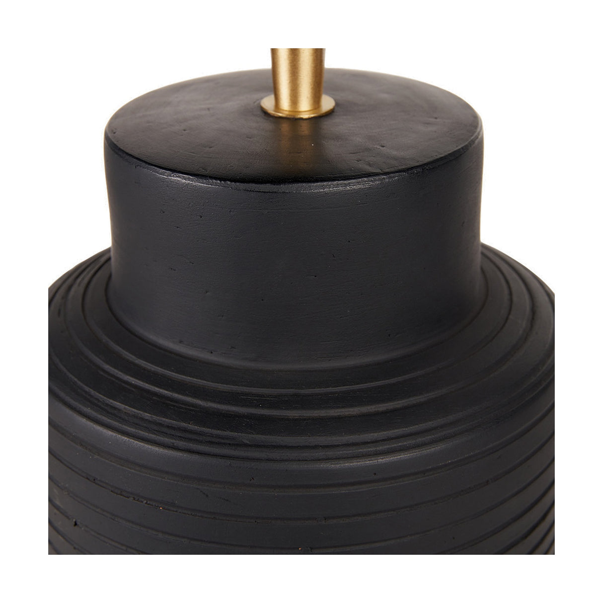 Sierra Black Tall Ribbed Terracotta Table Lamp Base - 41cm