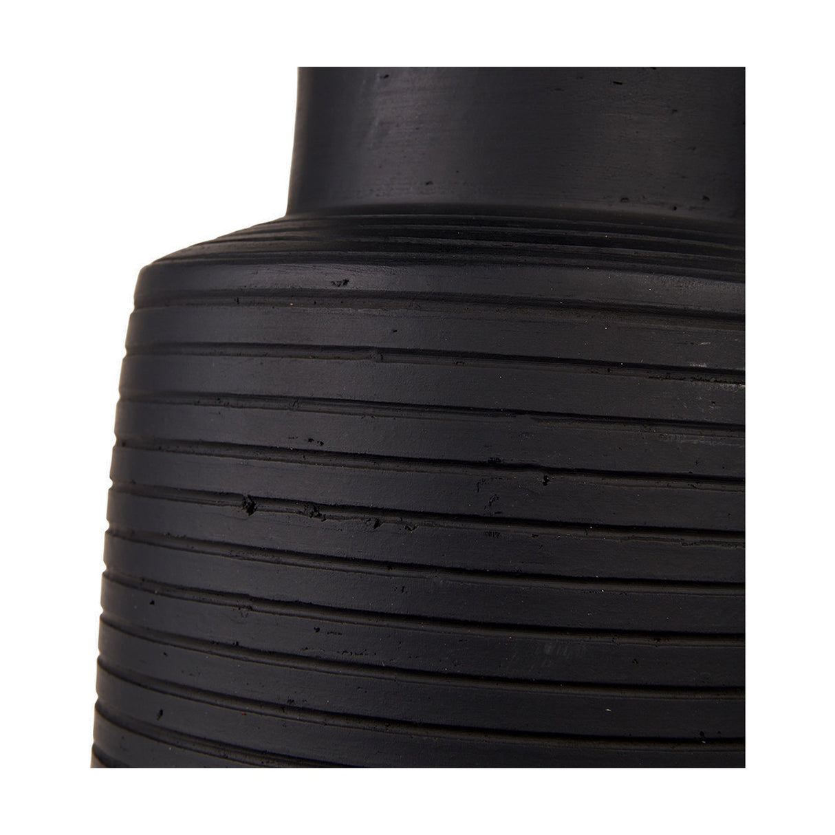 Sierra Black Tall Ribbed Terracotta Table Lamp Base - 41cm