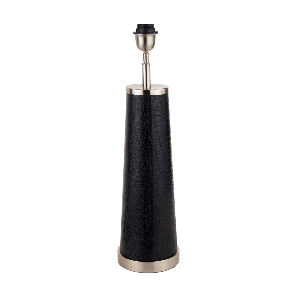 Laurence Black Croc Leather & Silver Table Lamp Base - 54cm