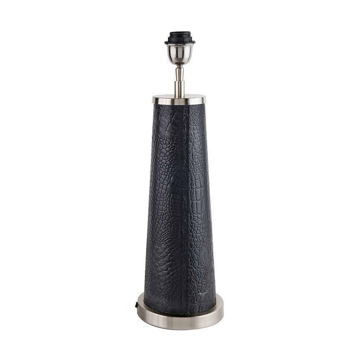 Laurence Black Croc Leather & Silver Table Lamp Base - 54cm