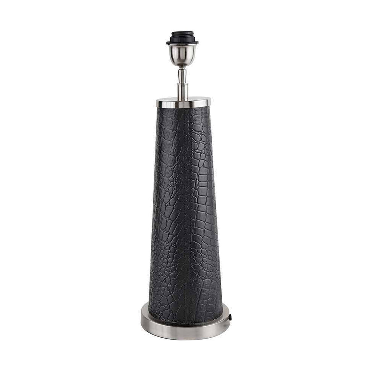 Laurence Black Croc Leather & Silver Table Lamp Base - 54cm