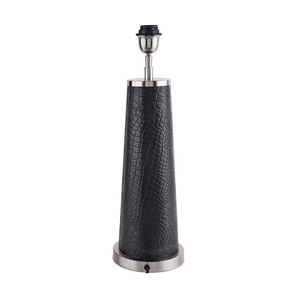 Laurence Black Croc Leather & Silver Table Lamp Base - 54cm