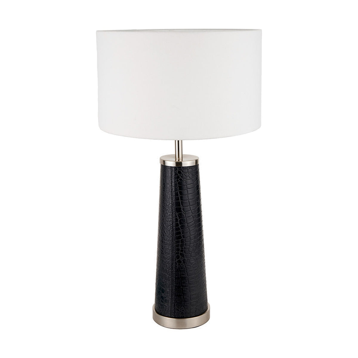 Laurence Black Croc Leather & Silver Table Lamp Base - 54cm