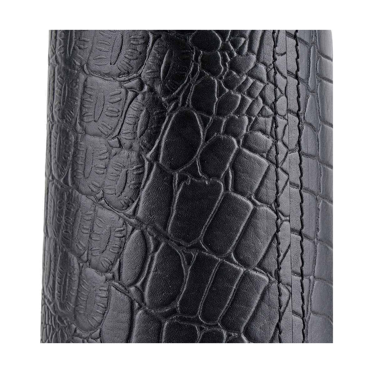 Laurence Black Croc Leather & Silver Table Lamp Base - 54cm