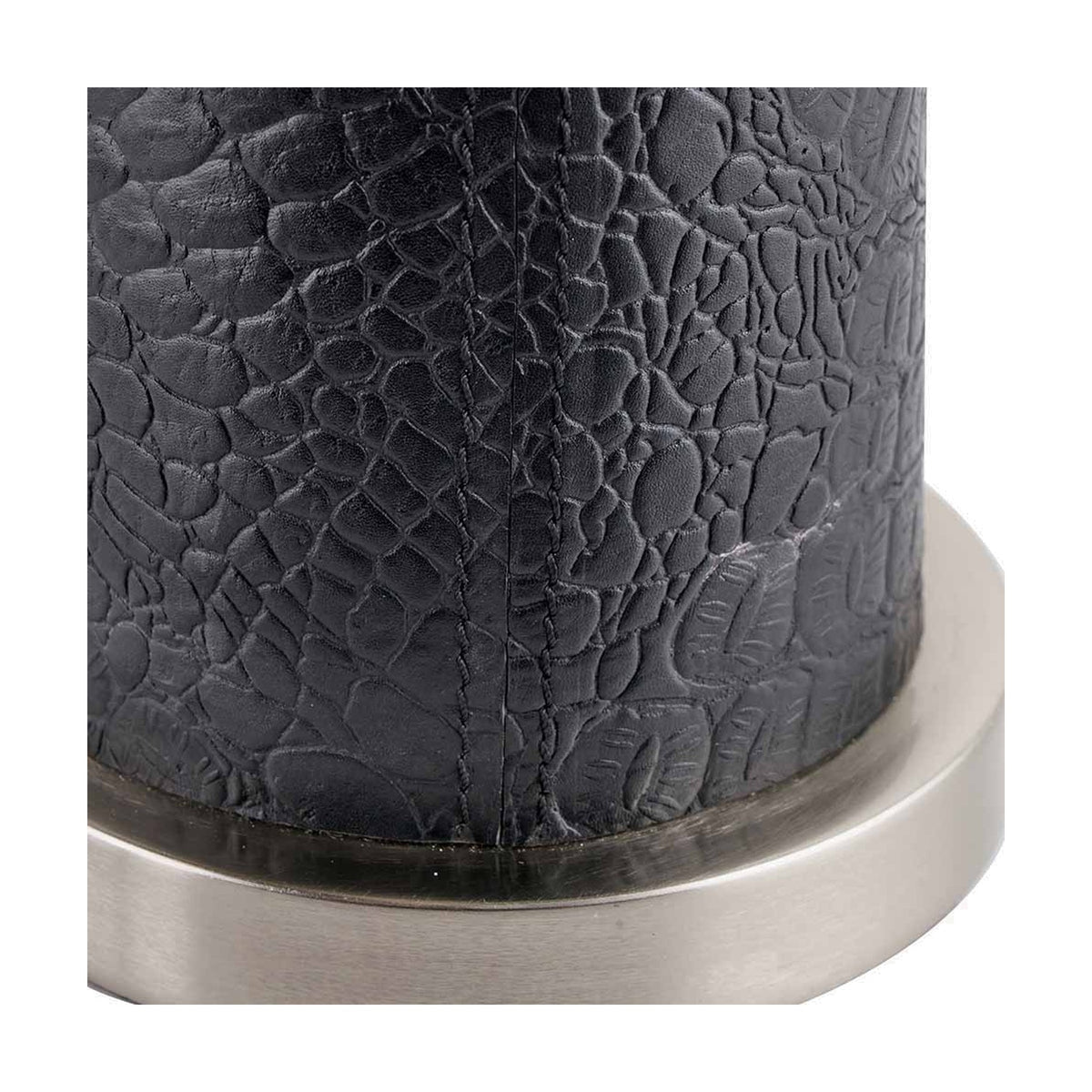 Laurence Black Croc Leather & Silver Table Lamp Base - 54cm