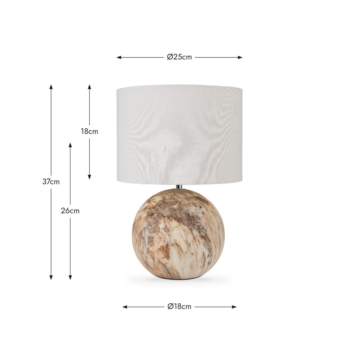 Viejo Stone Effect Ceramic Table Lamp - 37cm