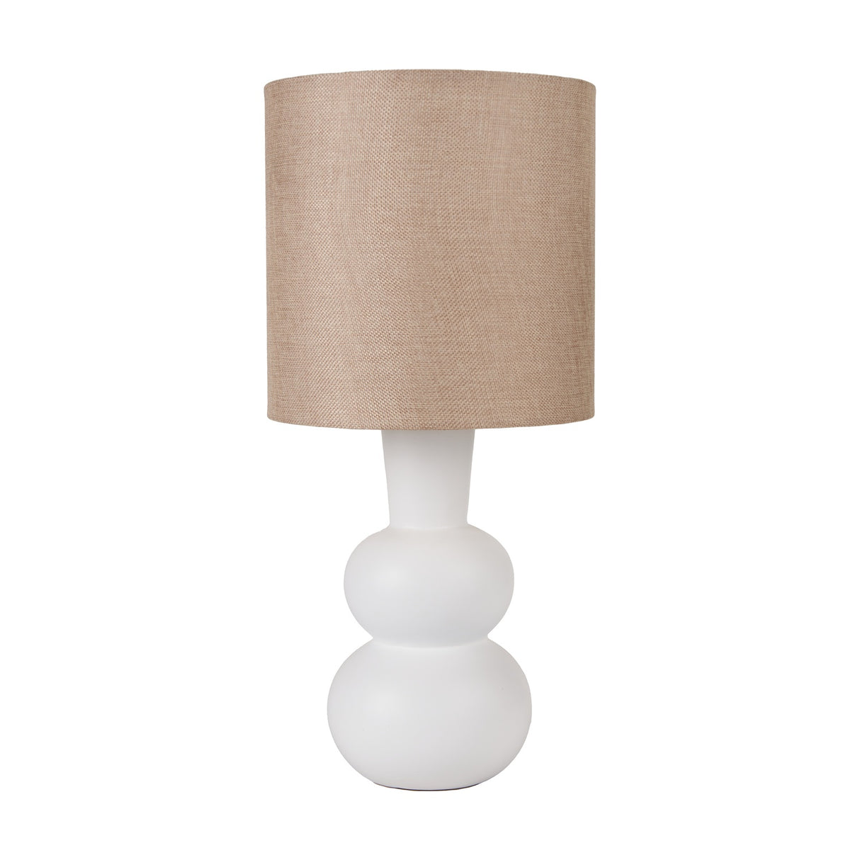 Aaliyah White Curved Bottle Ceramic Table Lamp - 51cm