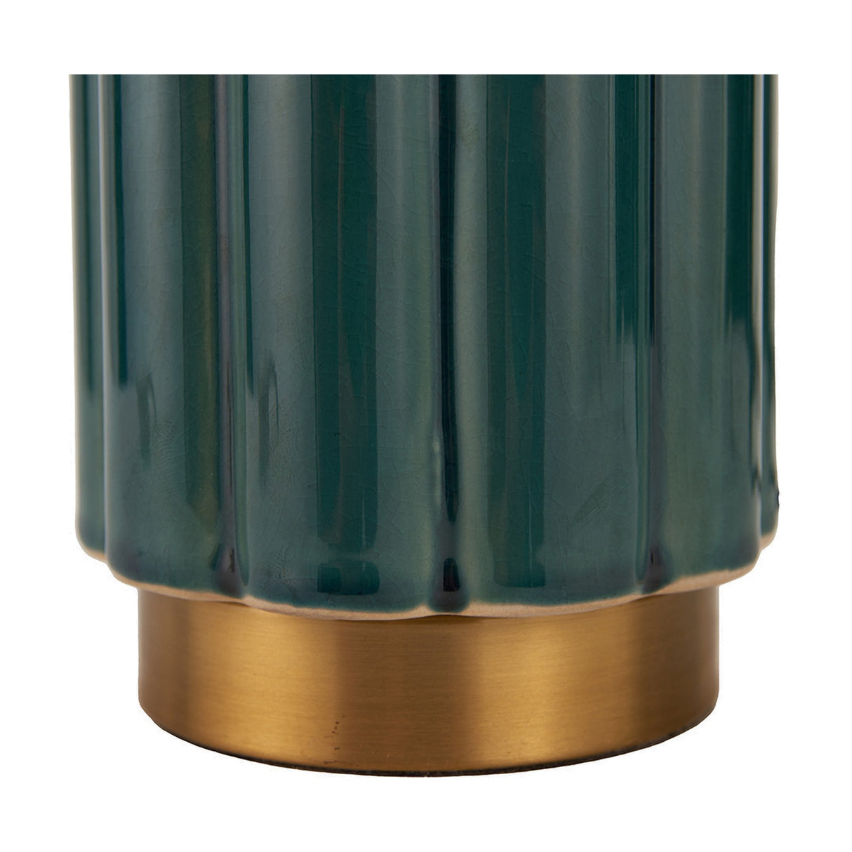 Lushan Green Scalloped Ceramic Table Lamp - 47cm