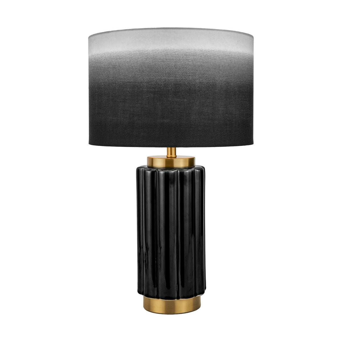 Lushan Black Scalloped Ceramic Table Lamp - 47cm